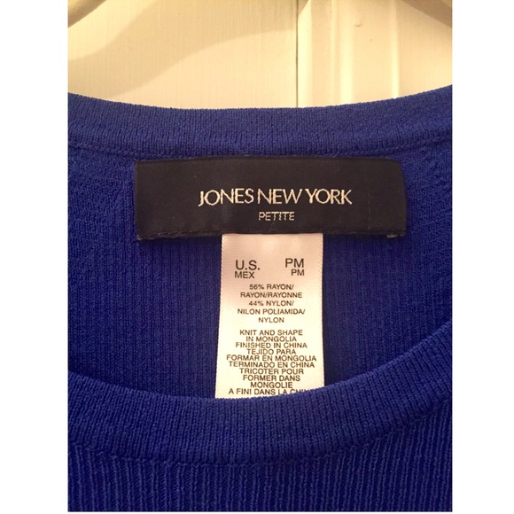 🚫SOLD NWT Jones New York Jewel Tone Blue Top PM - Picture 8 of 8